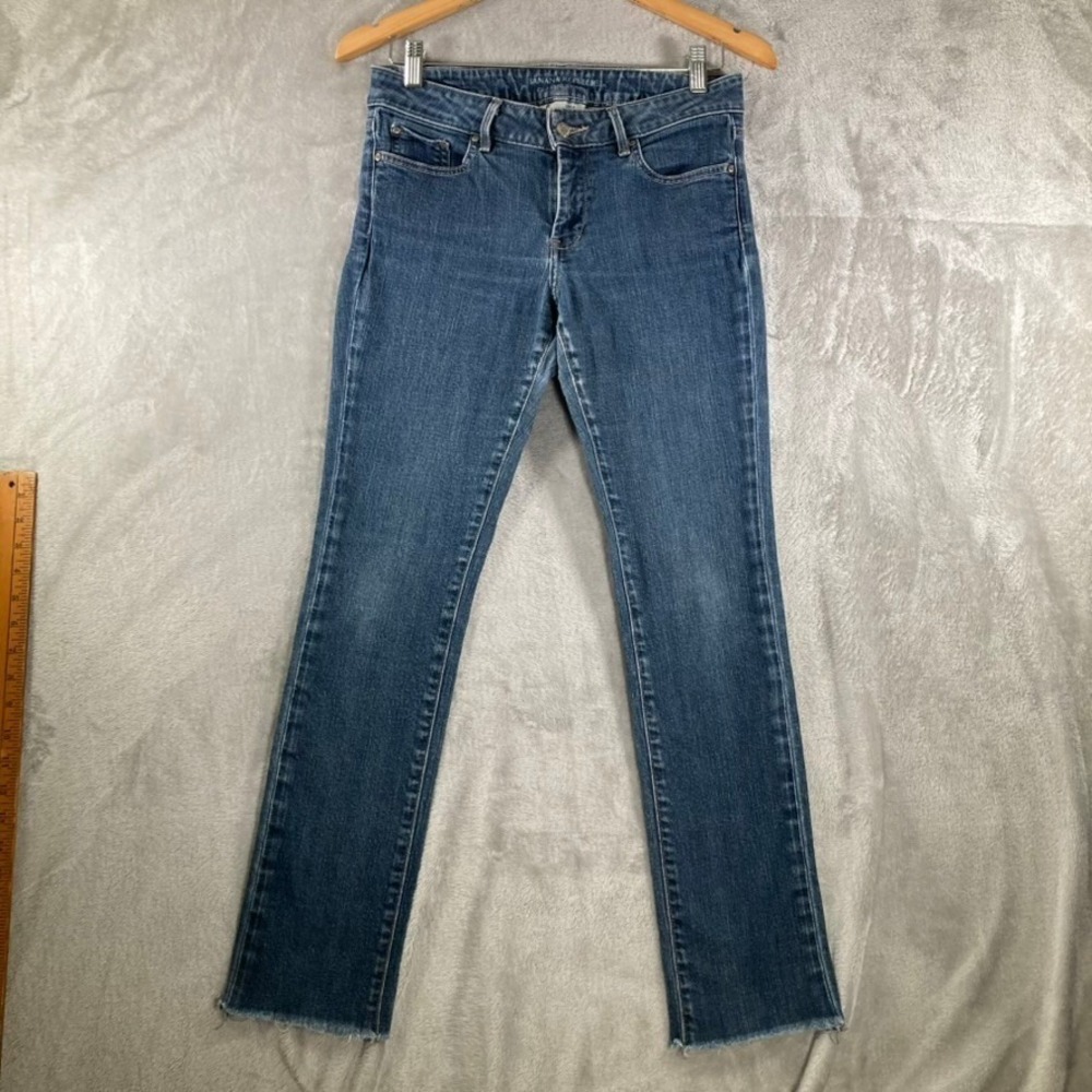 Banana Republic Classic Skinny Jeans Womens 6 Medium Wash Raw Hem Denim Blue